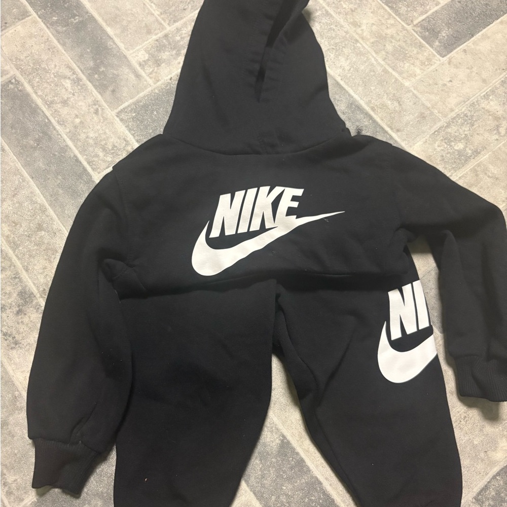 Nike Black Hoodie Sweatshirt with White Logo